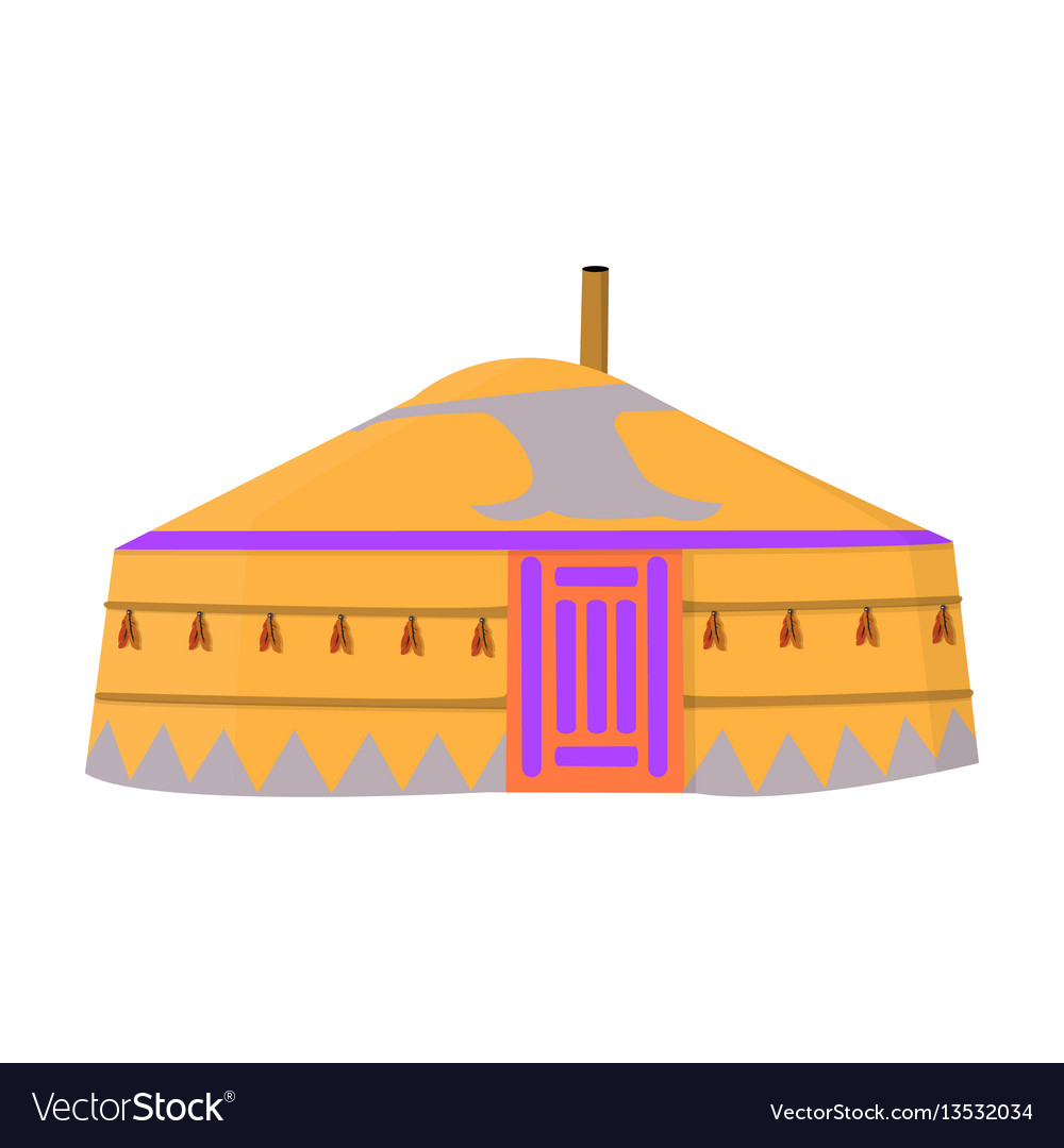 Tent in the mongolian Royalty Free Vector Image