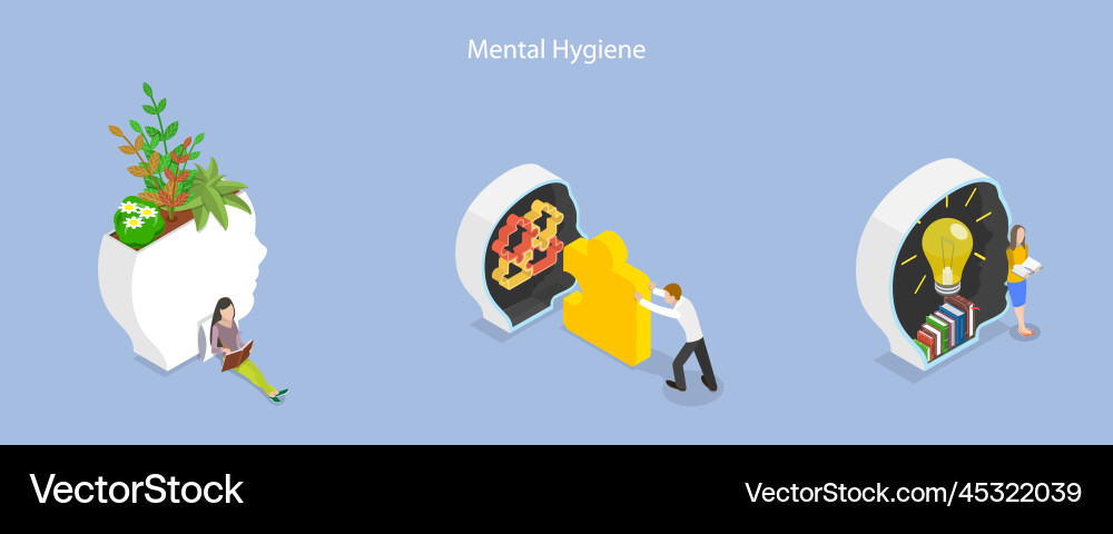 3d isometric flat conceptual Royalty Free Vector Image