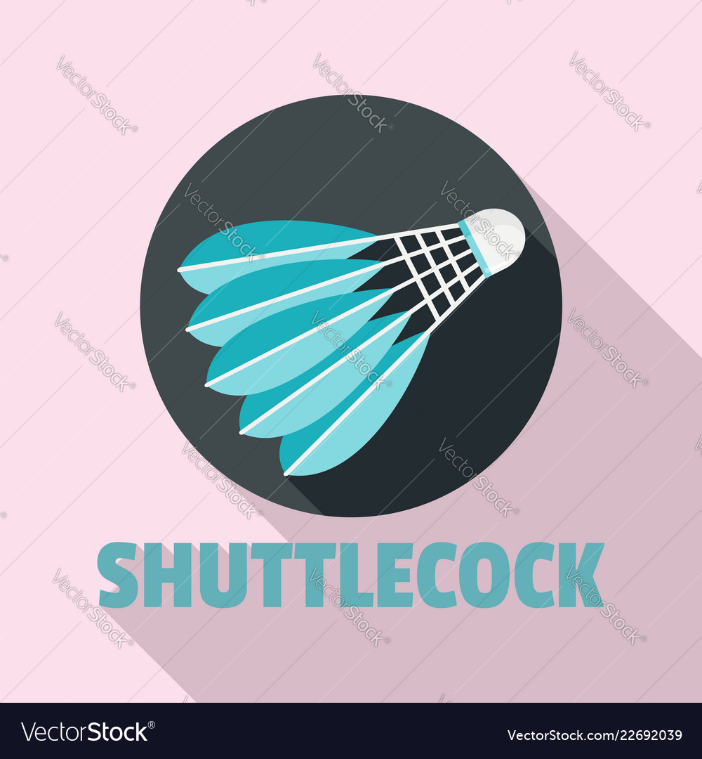 Blue shuttlecock logo flat style