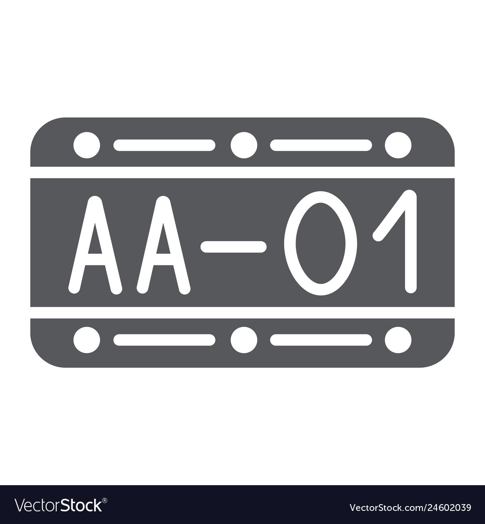 Car number glyph icon automobile and part metal Vector Image