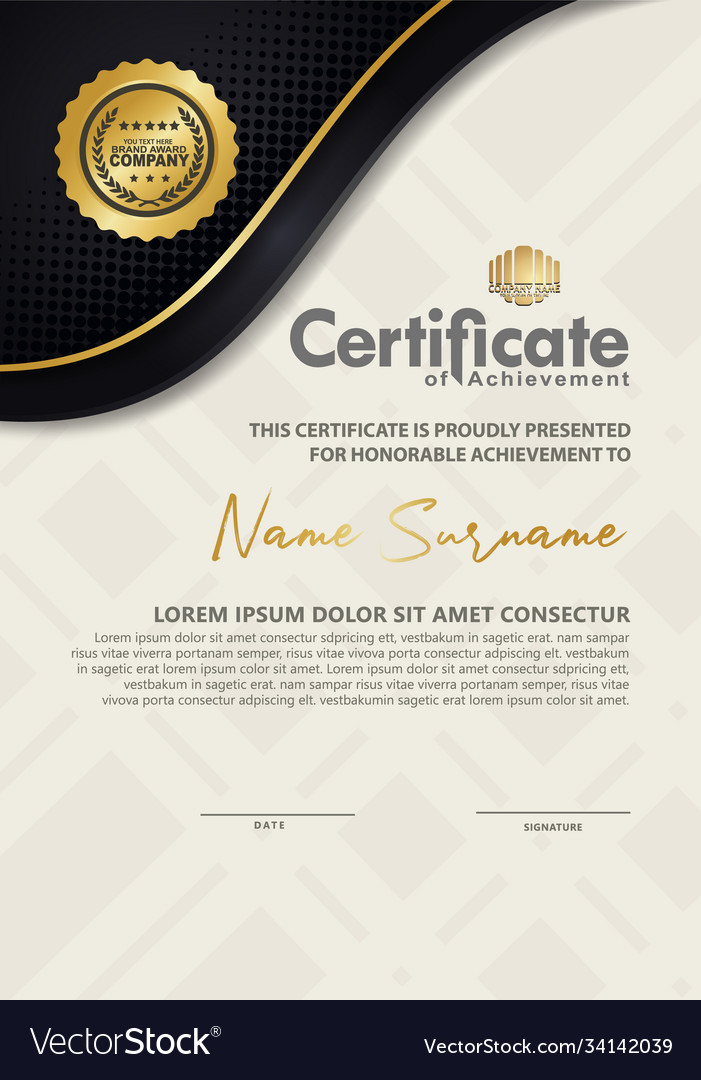 Certificate template with luxury and elegant Vector Image