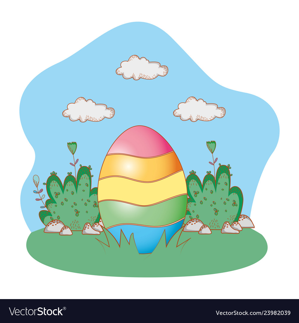 Cute easter egg cartoon Royalty Free Vector Image