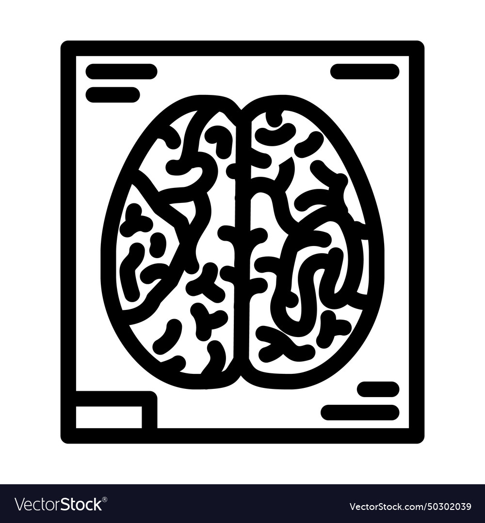 Functional mri neuroscience neurology line icon Vector Image