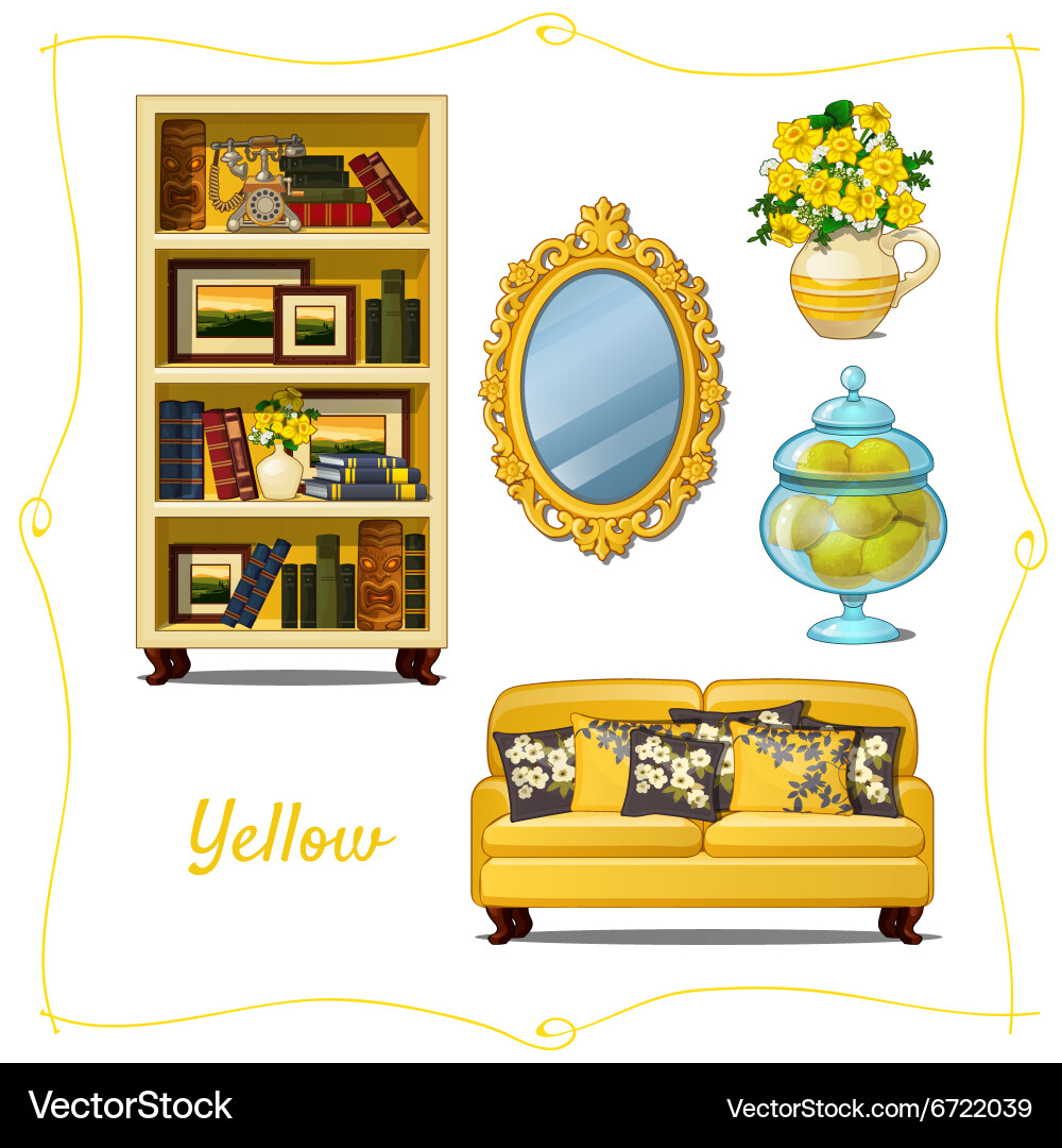 Furniture in classical style five objects Vector Image