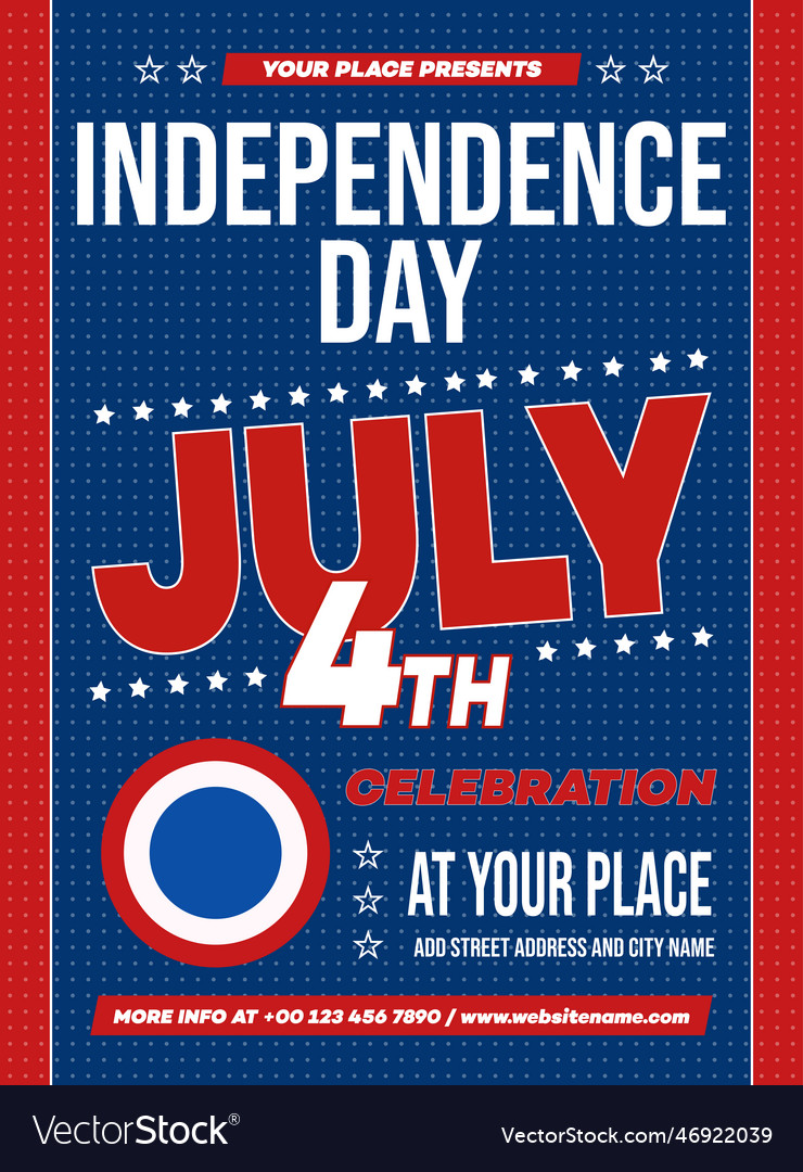 Independence Day Party Poster Flyer Design Vector Image