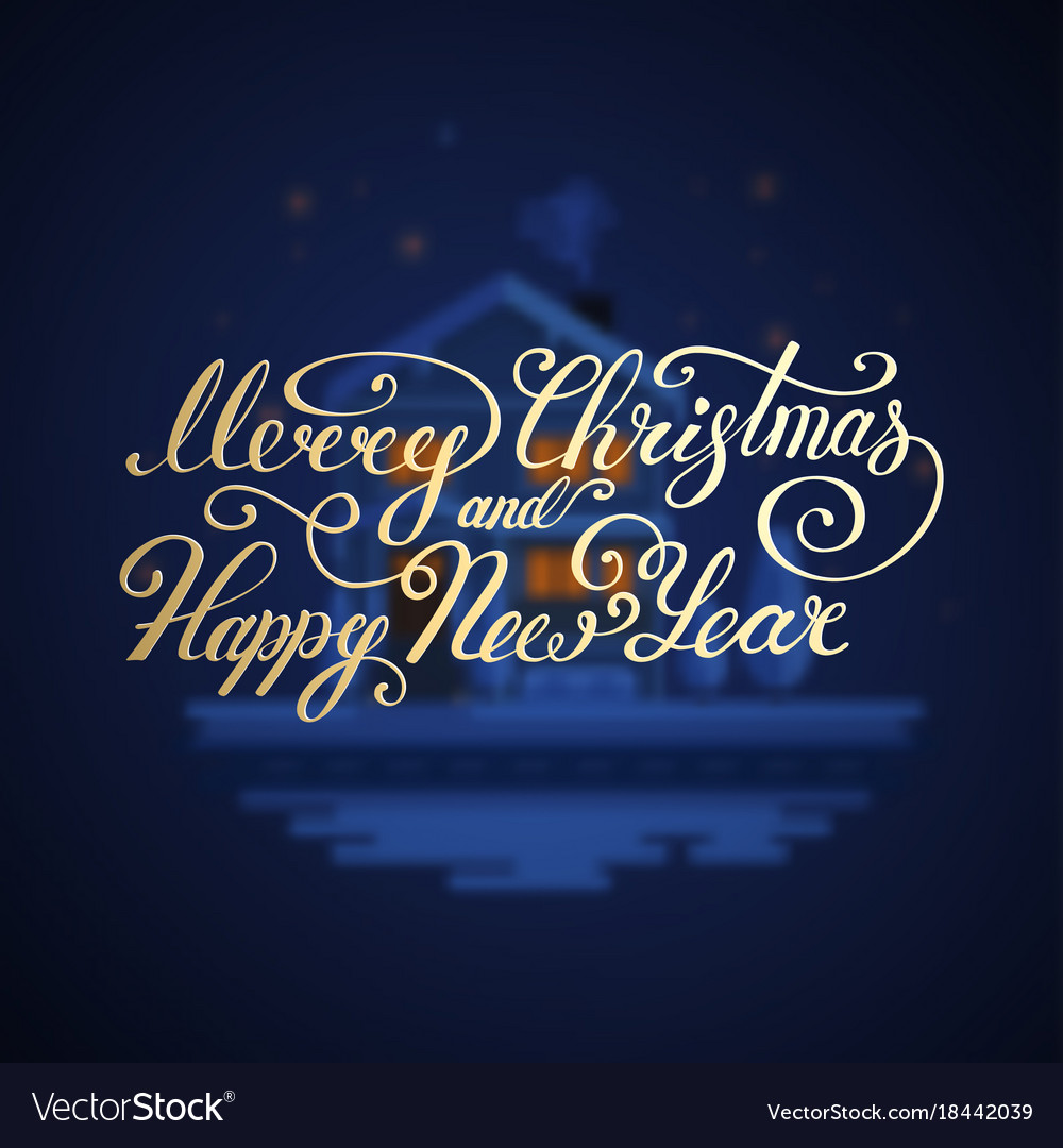 Merry christmas text happy new year Royalty Free Vector