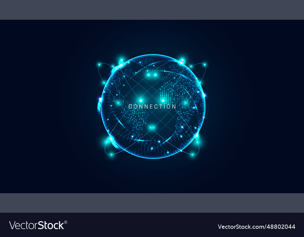 Abstract world technology connection Royalty Free Vector