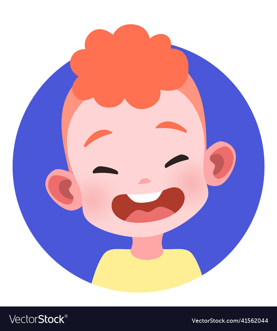 Laughing boy avatar funny kid profile picture Vector Image