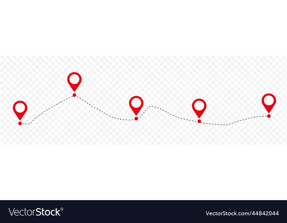 Line drawing of map location pointers pin