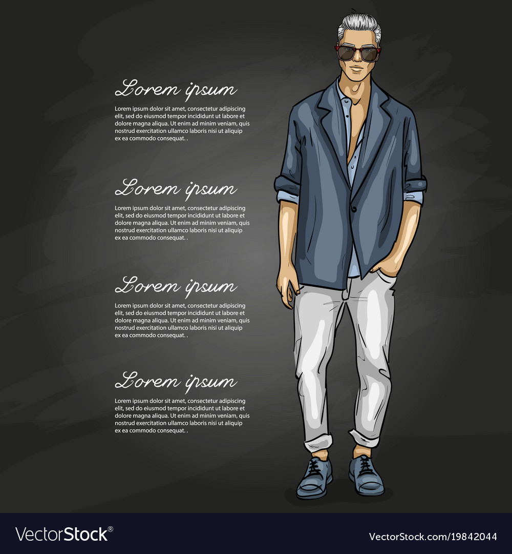 Man model Royalty Free Vector Image - VectorStock