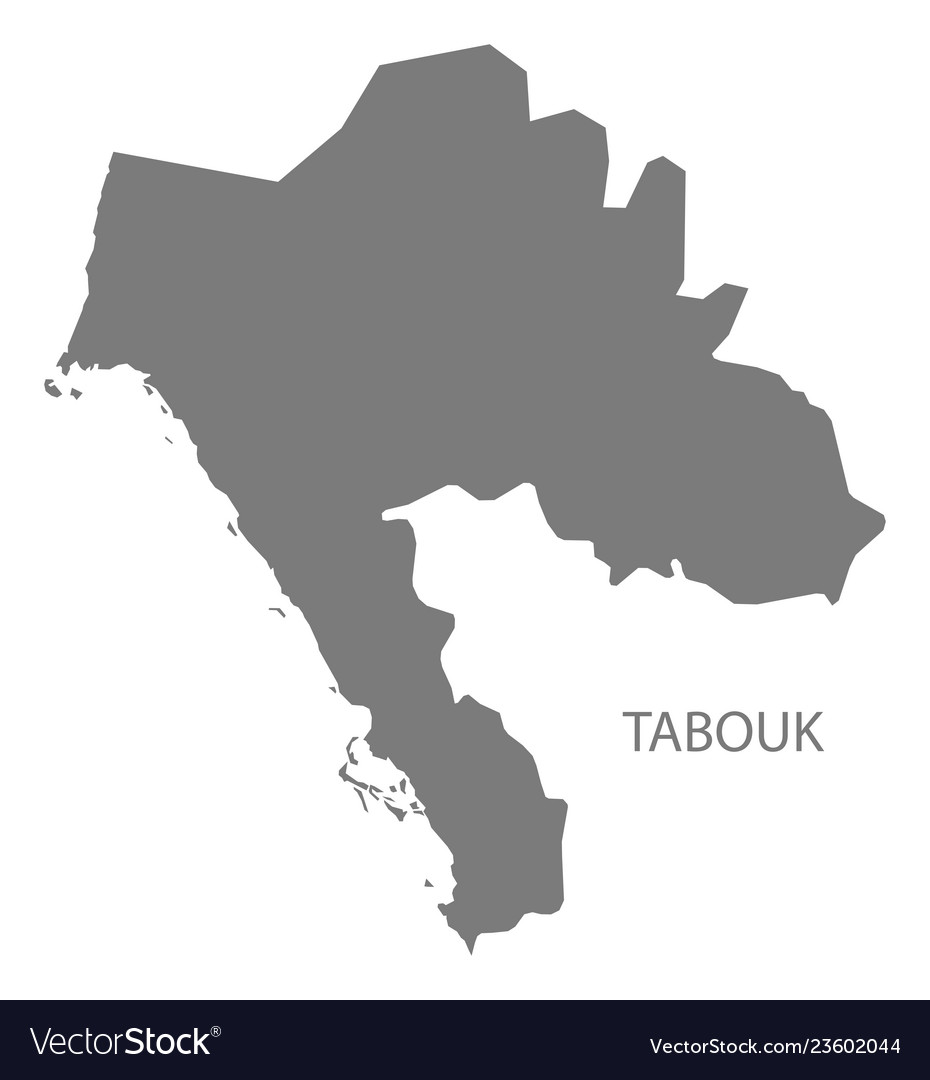 Tabouk Saudi Arabia Map Grey Royalty Free Vector Image