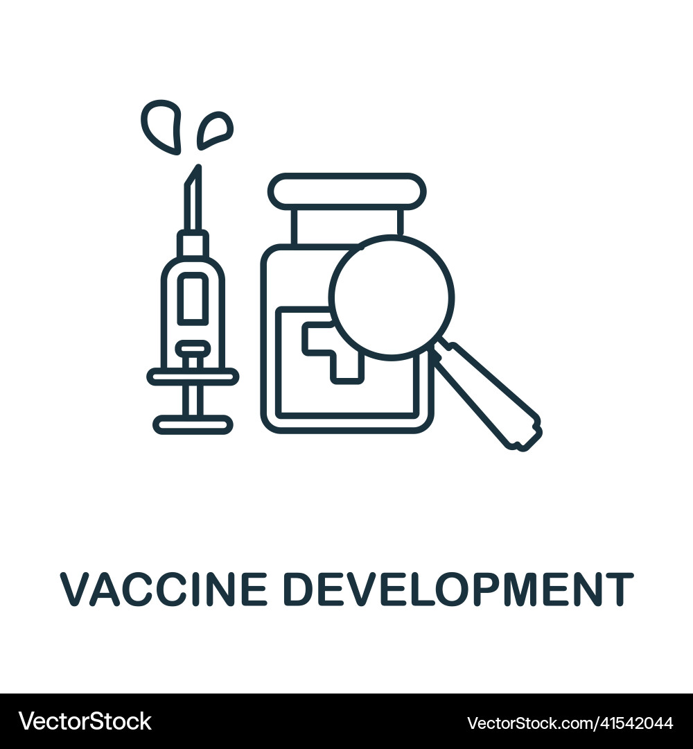 Vaccine development icon line element from Vector Image