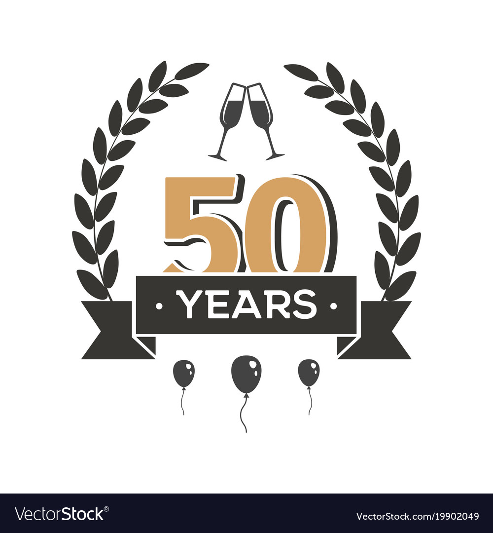 50 th anniversary retro emblem fifty years Vector Image