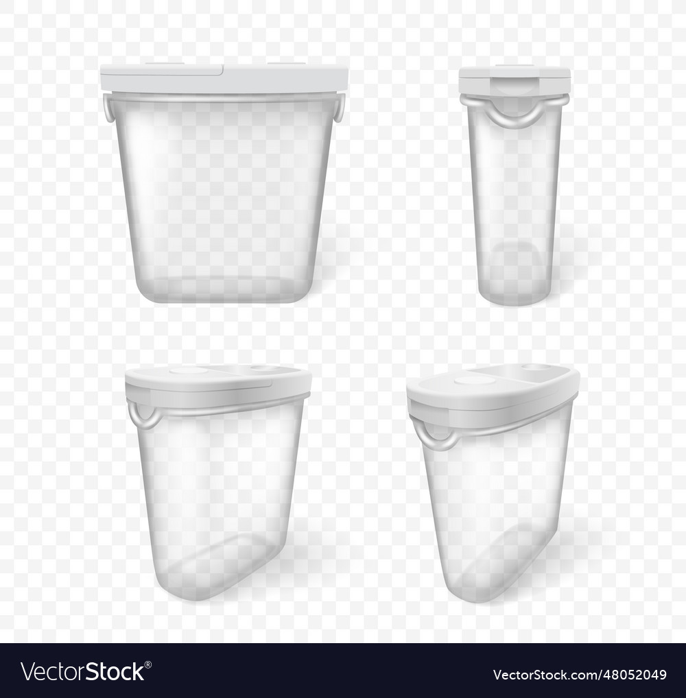 Empty plastic food containers realistic Royalty Free Vector