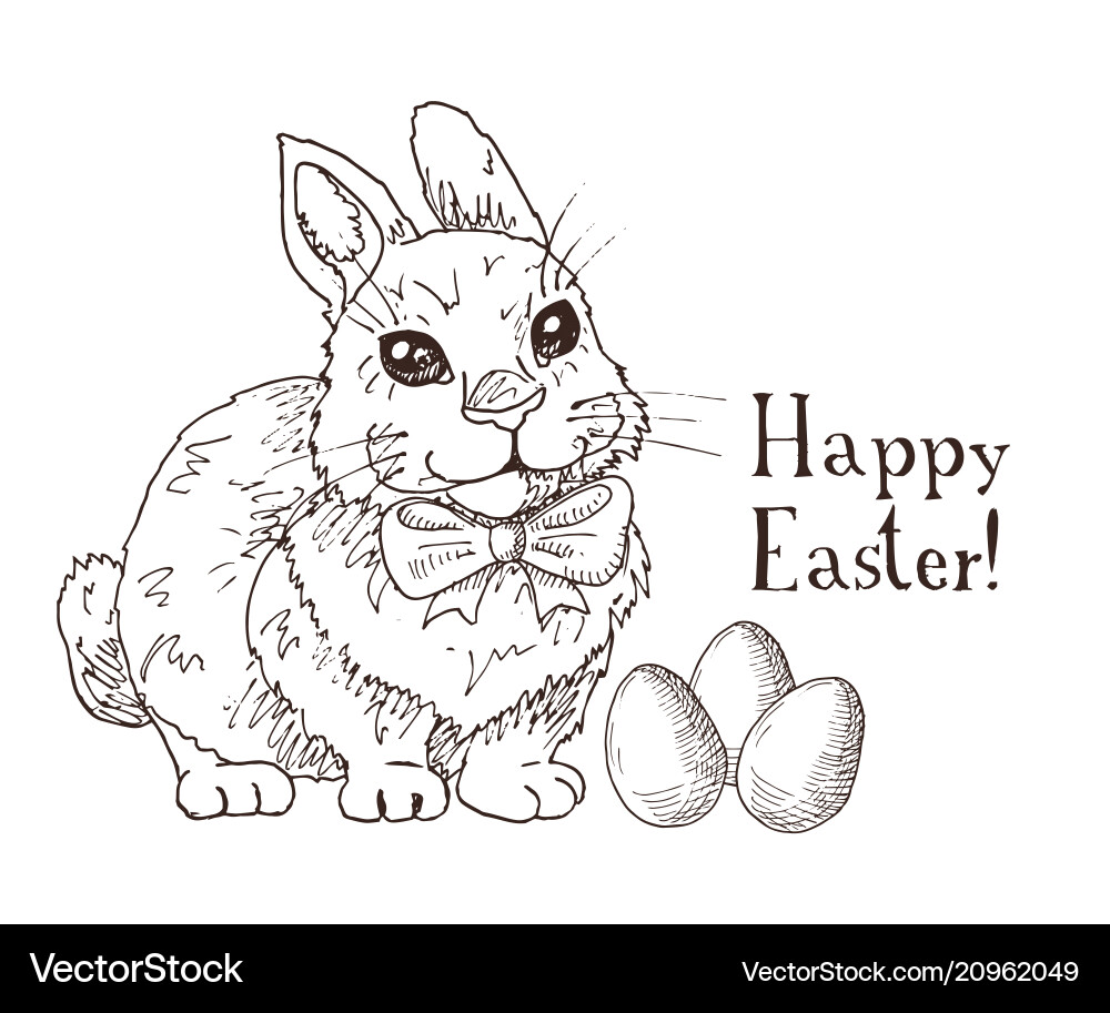 Hand drawn easter gift card Royalty Free Vector Image