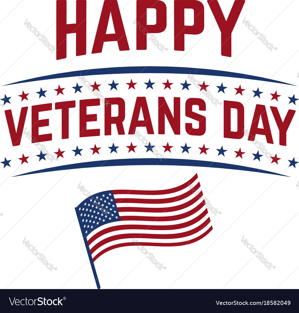 Happy Veterans Day Emblem Template Isolated Vector Image
