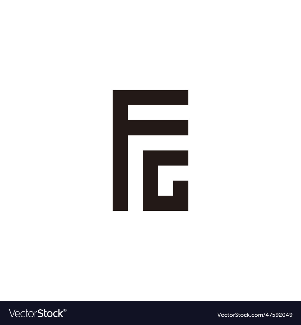 Letter fg rectangle square geometric symbol Vector Image