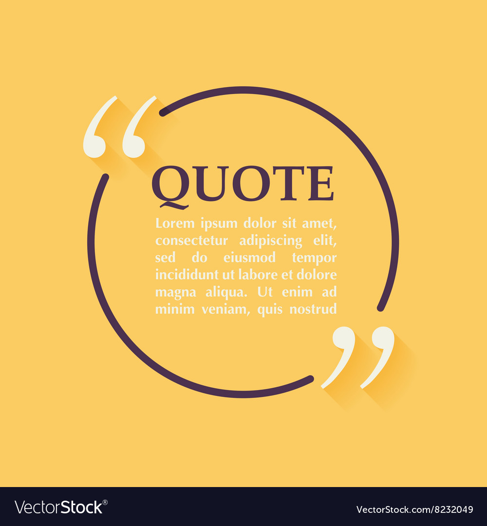 Quote blank template design elements circle Vector Image