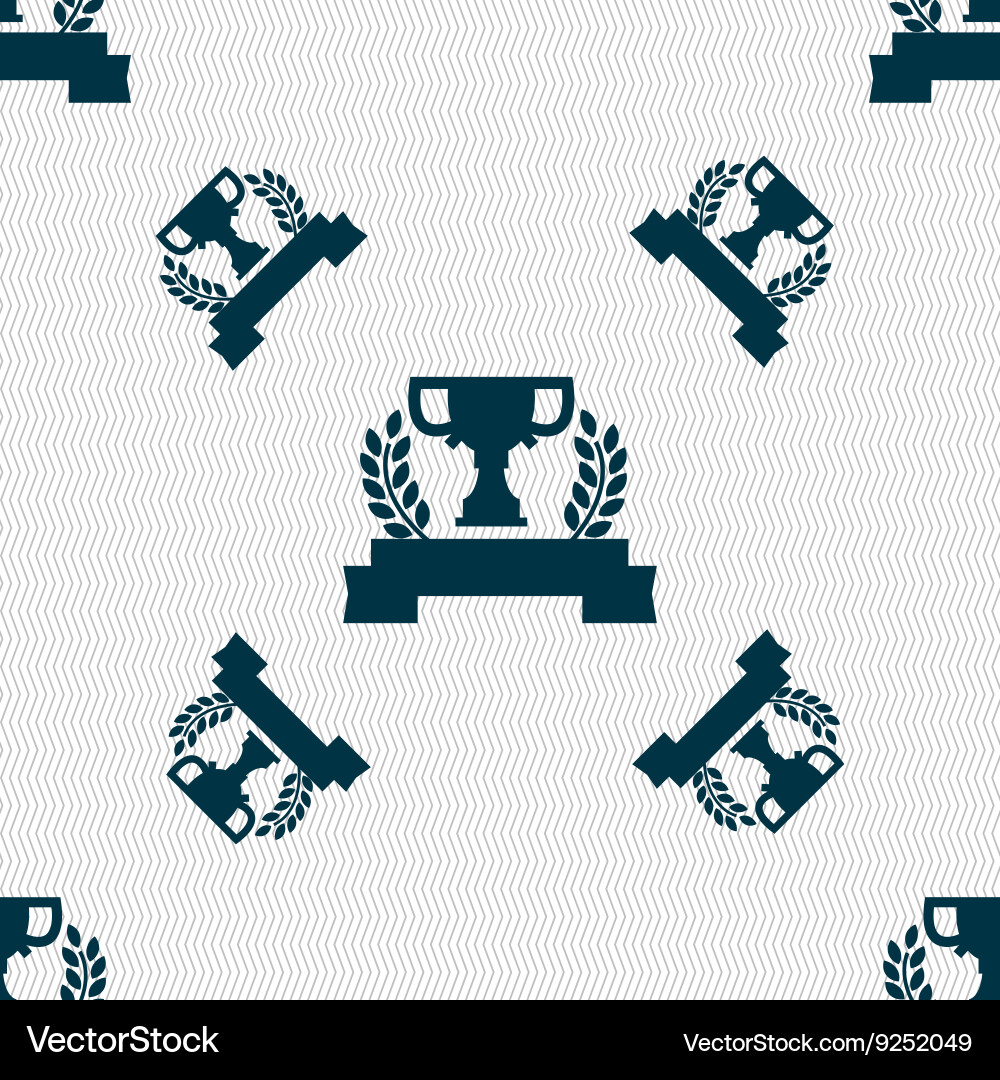 Trophy cup icon sign seamless pattern Royalty Free Vector