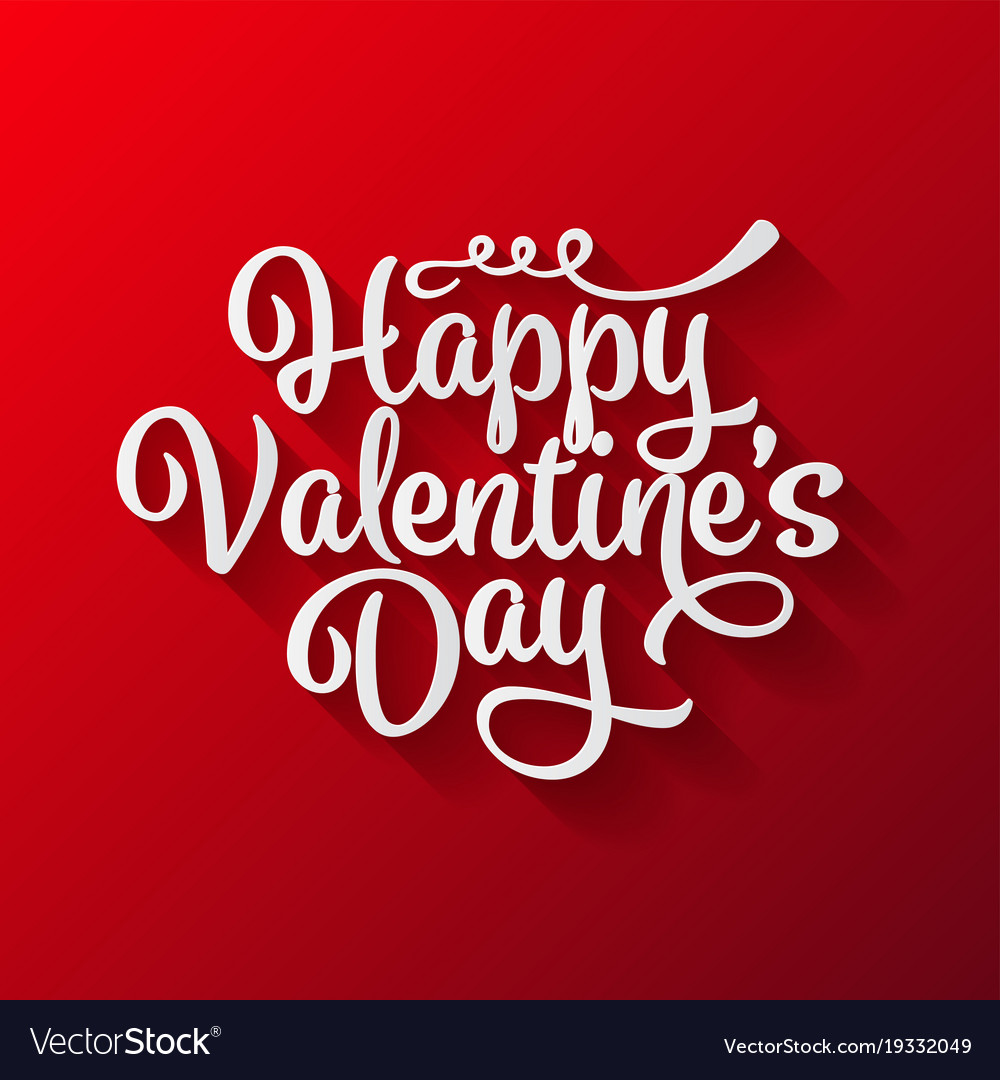 Valentines day lettering handwritten romantic Vector Image