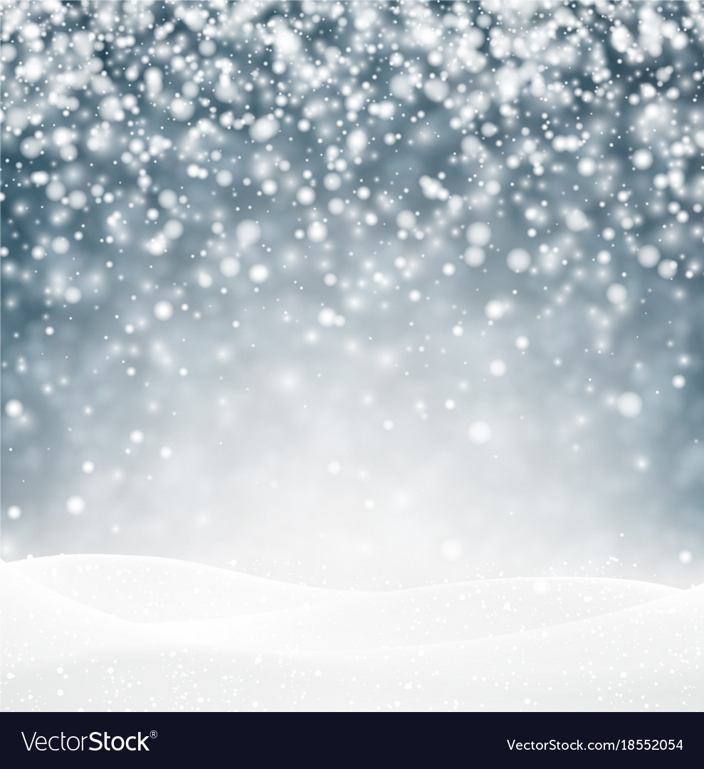 Grey winter background with snow Royalty Free Vector Image