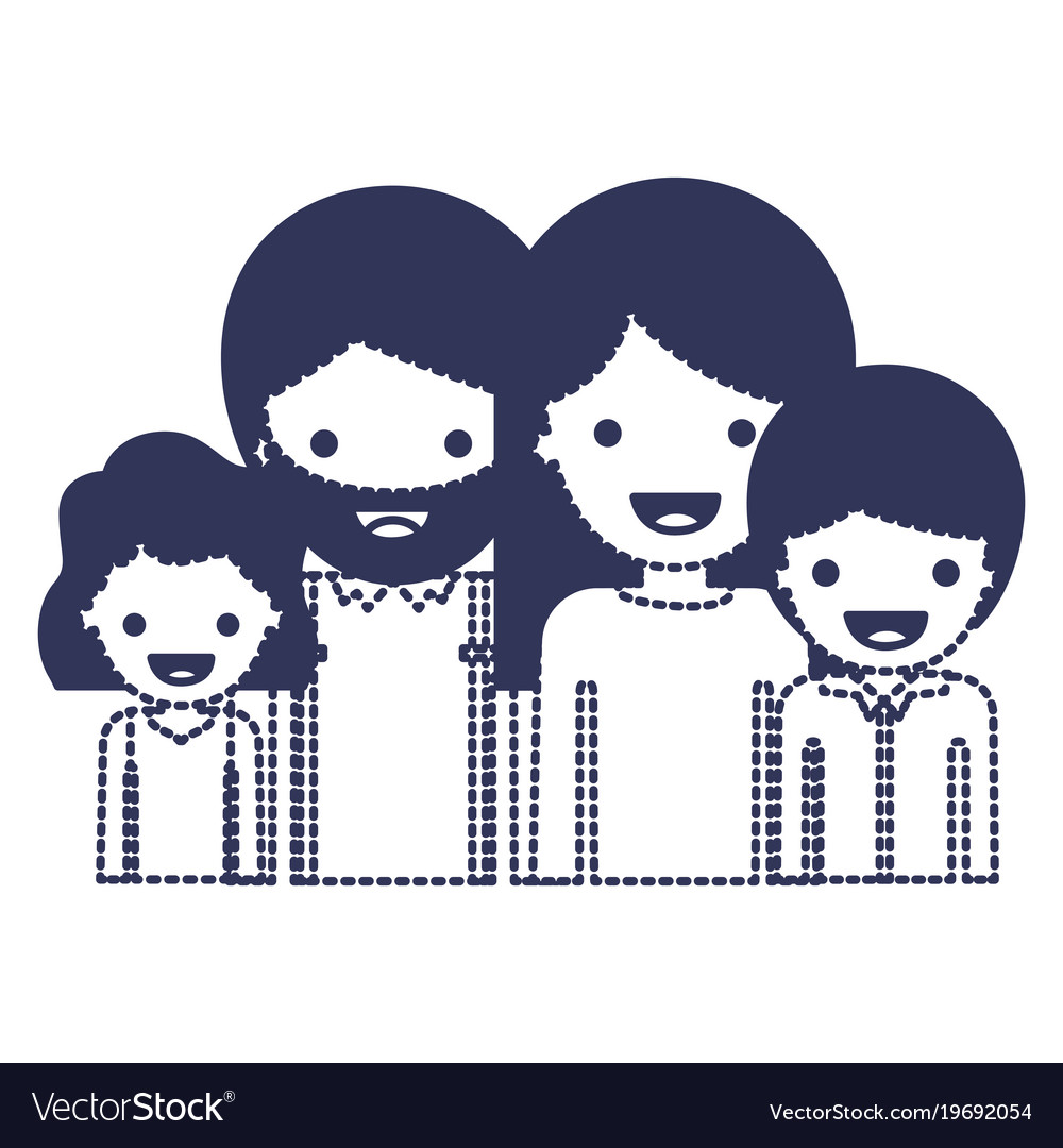 Half Body People With Girl Wavy Hair And Man With Vector Image