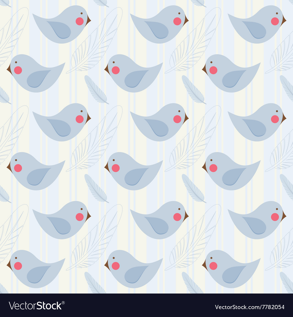 Seamless Patterm With Birds And Feather Royalty Free Vector