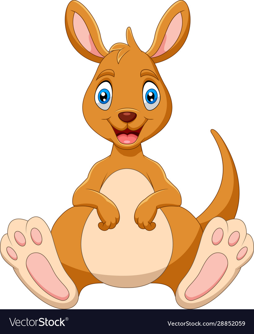 Cartoon funny kangaroo is smiling Royalty Free Vector Image