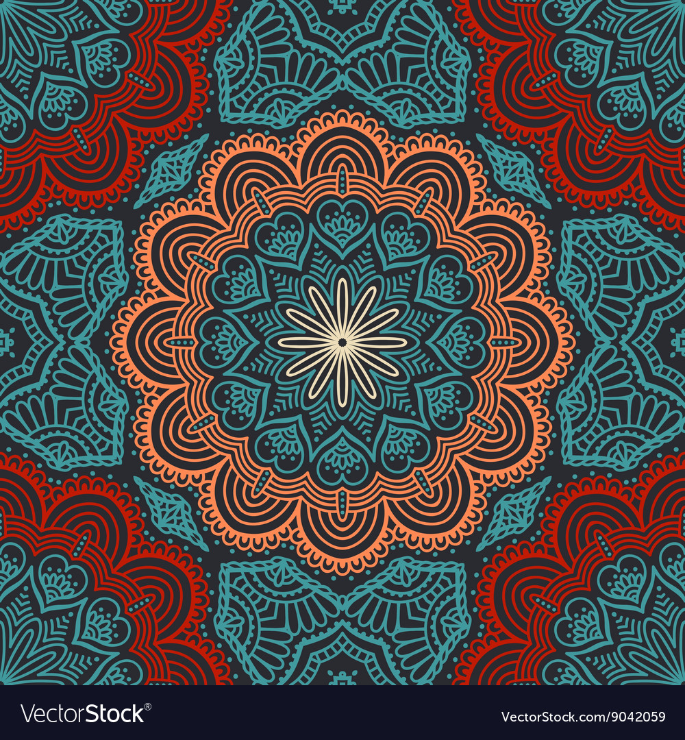 Ethnic floral seamless pattern Royalty Free Vector Image