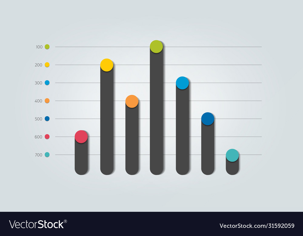 Flat chart graph simply color editable Royalty Free Vector