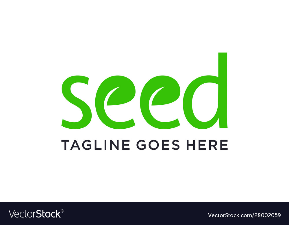 Green seed logo designs concept Royalty Free Vector Image