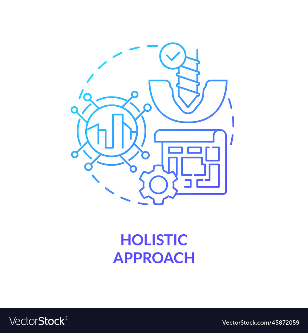 Holistic approach blue gradient concept icon Vector Image