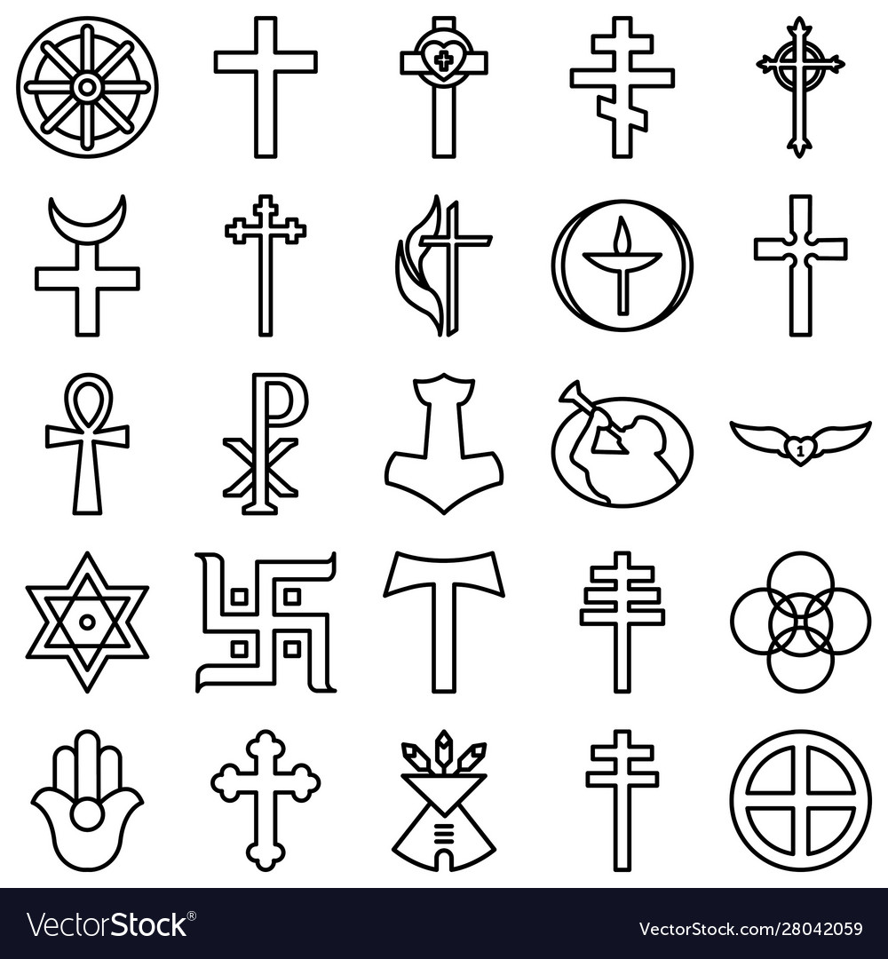 Religious icons set every single icon can Vector Image