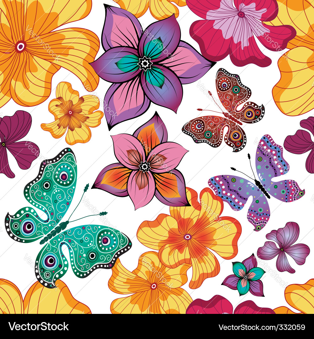Spring repeating floral pattern Royalty Free Vector Image