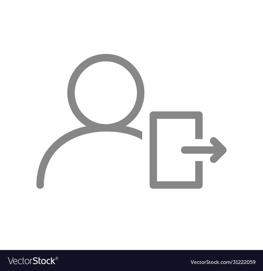 User profile with exit sign line icon account Vector Image