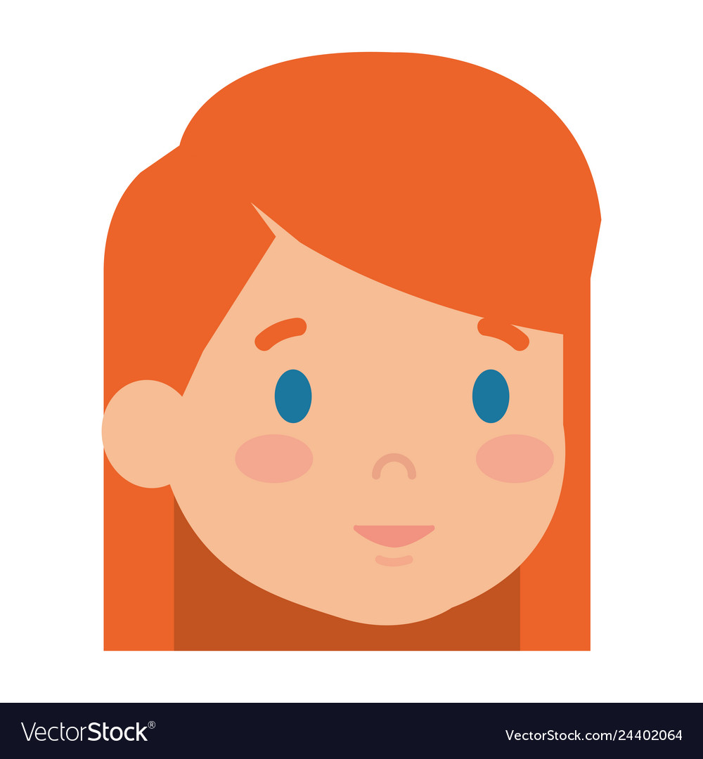 Beautiful little girl head character Royalty Free Vector