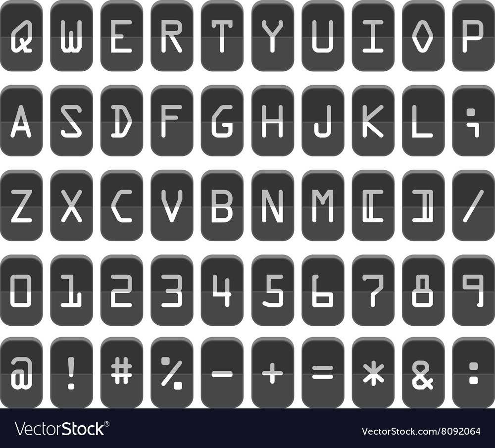 Counter with digits and letters flat design Vector Image