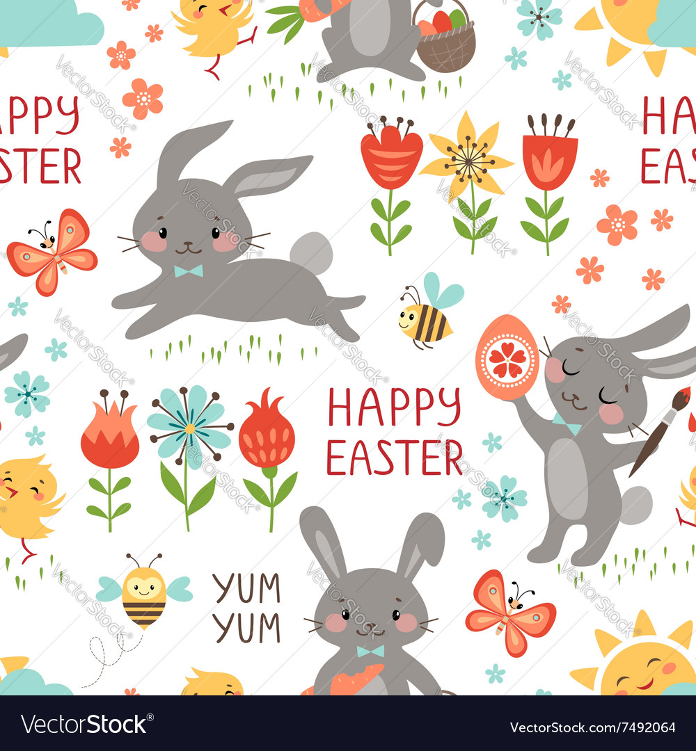 Easter rabbits pattern