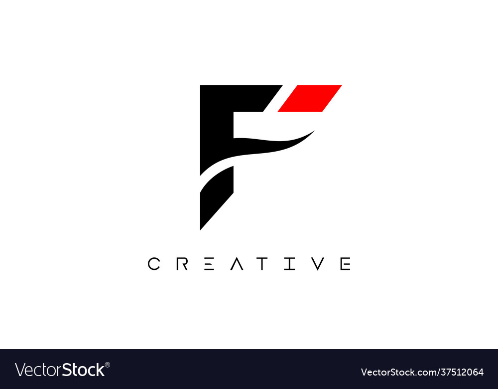 F modern letter logo design with creative look Vector Image