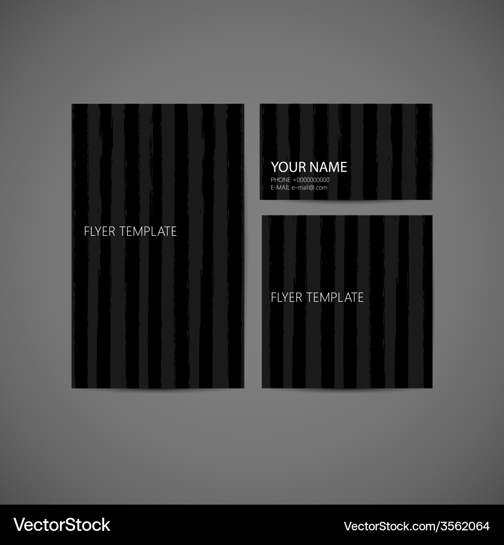 Set Of Visual Corporate Identity With Brushed Vector Image