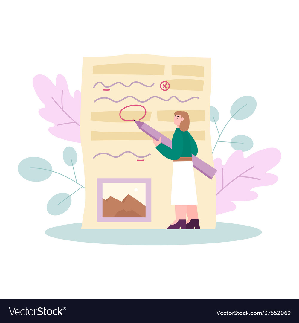 Checking text for spelling or grammar mistakes Vector Image