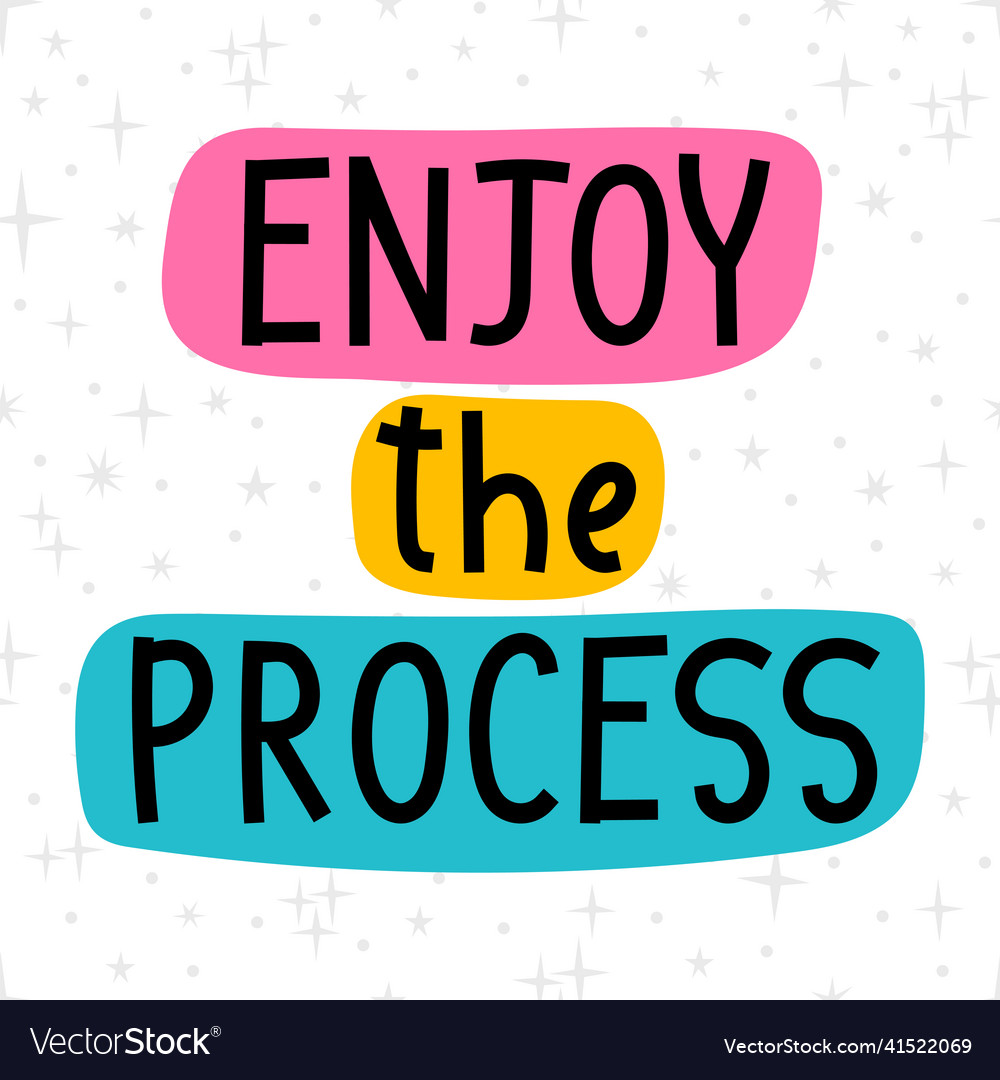 Enjoy the process inspirational quote lettering Vector Image