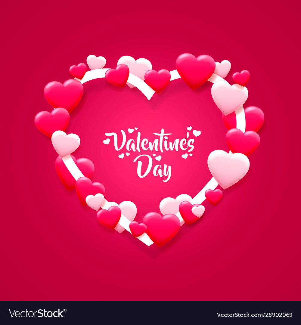 Happy Valentines Day Greetings Happy Valentines Day Greeting Postcard A Pink Vector Image