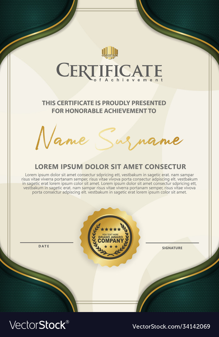 Luxury and elegant certificate template Royalty Free Vector