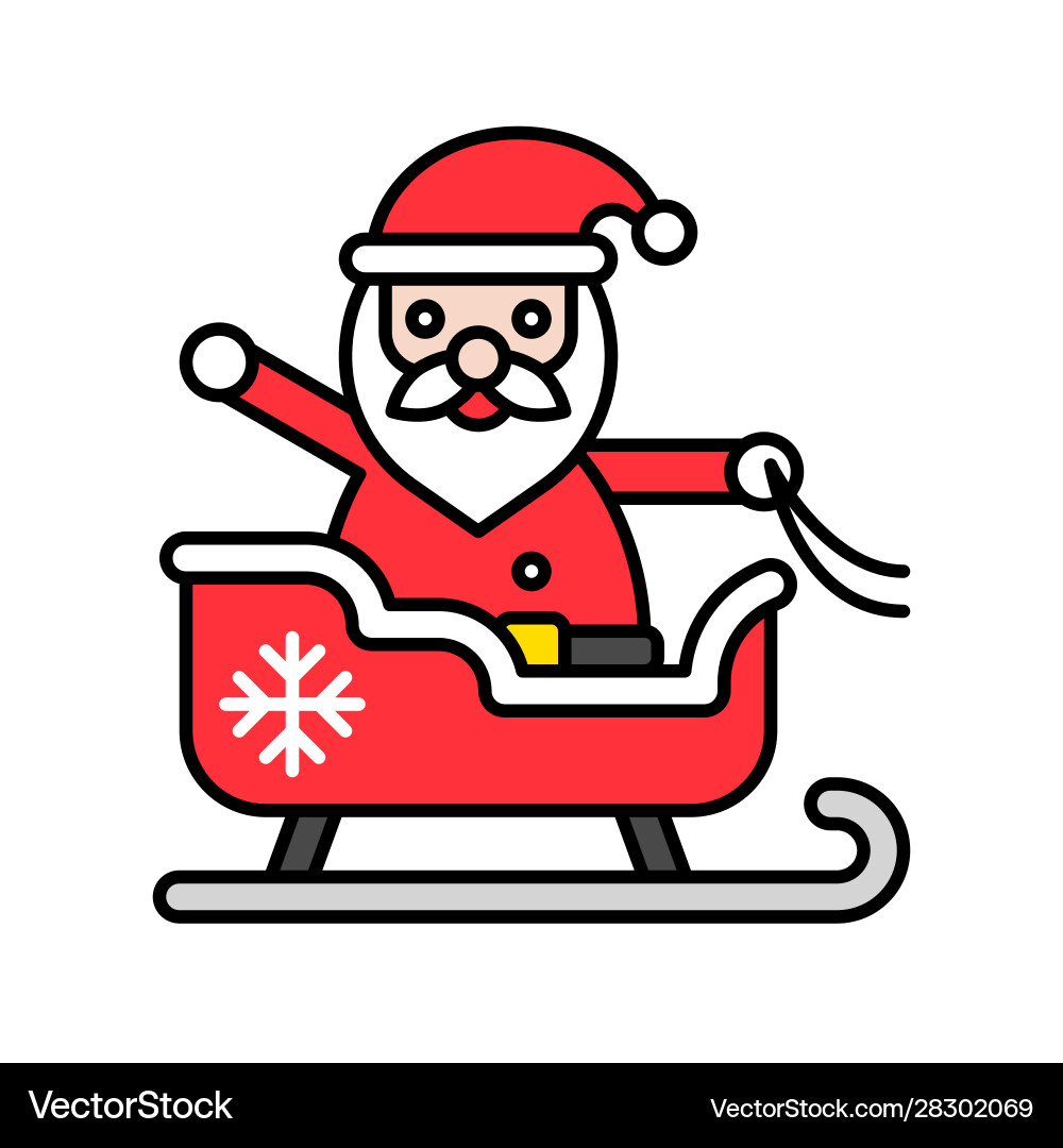 Santa claus on sledge christmas day related Vector Image