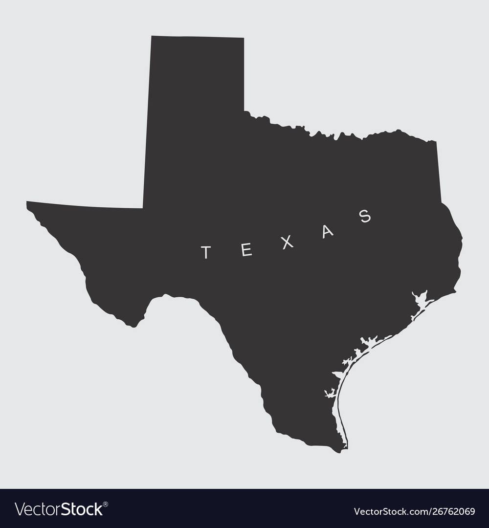 Texas silhouette map Royalty Free Vector Image