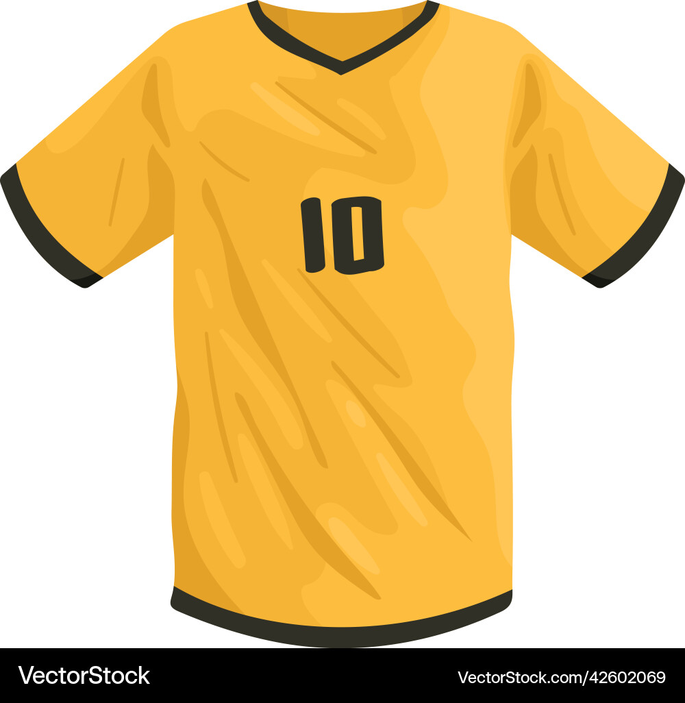 Yellow soccer uniform shirt Royalty Free Vector Image