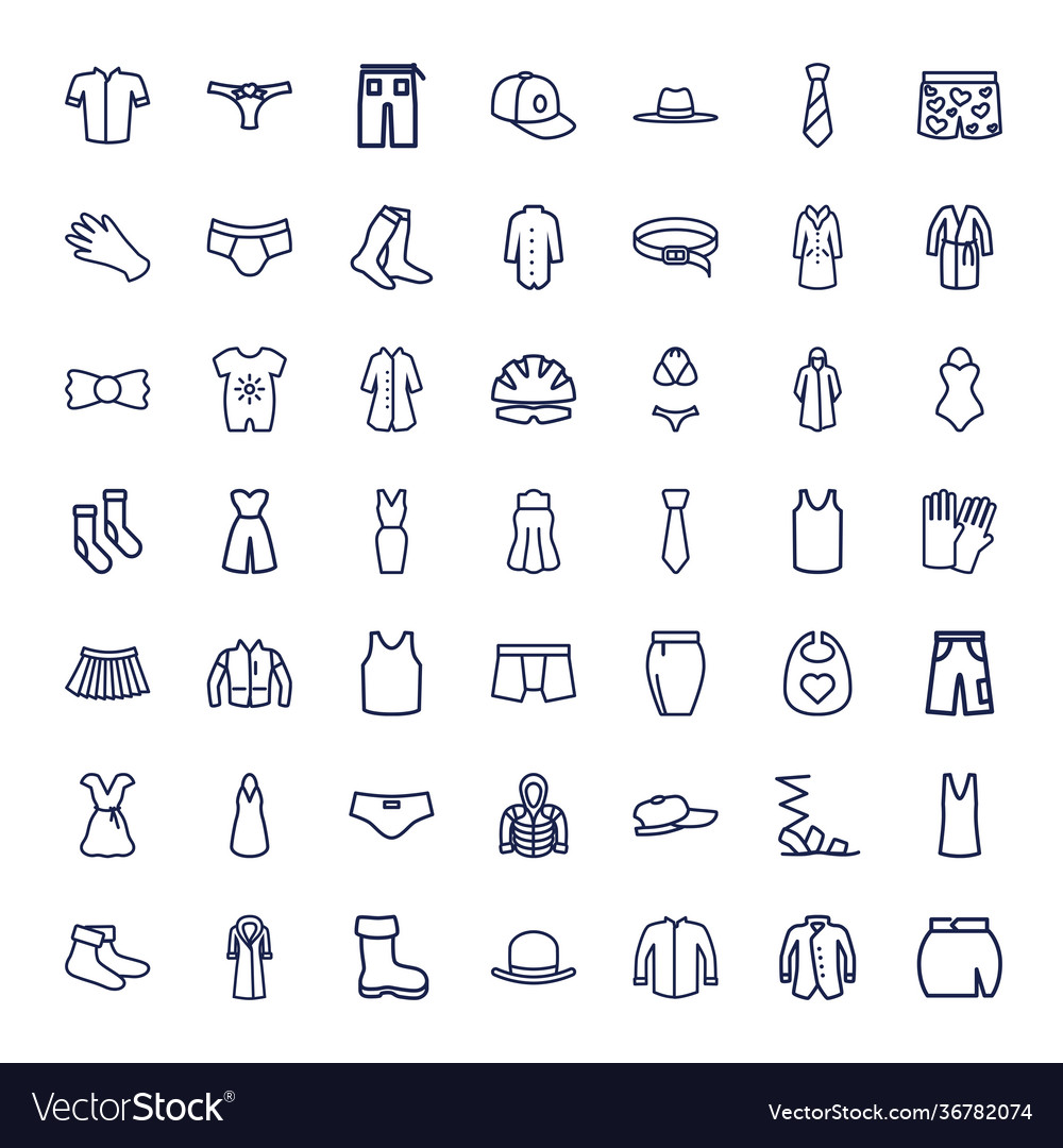 49 wear icons Royalty Free Vector Image - VectorStock