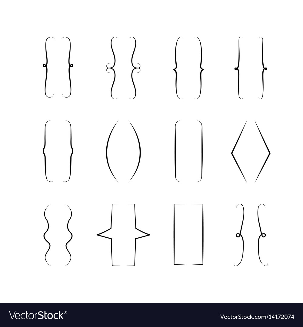 Braces Signs Curly Brackets Symbols Set Royalty Free Vector