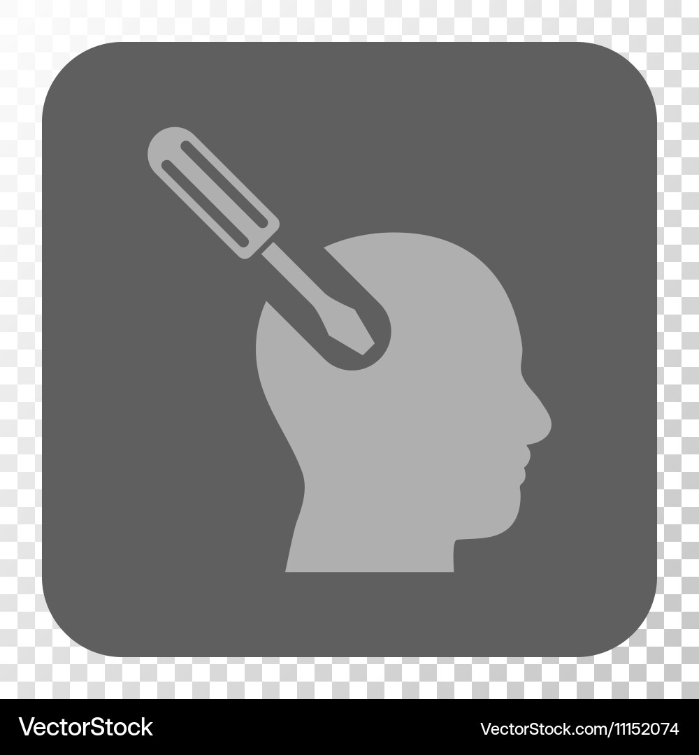 Brain tool rounded square button Royalty Free Vector Image